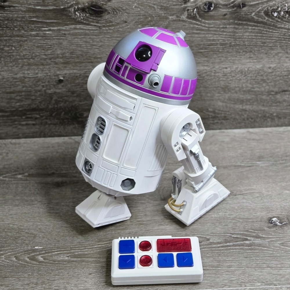 Disney Star Wars R2 Unit Purple White Droid Depot Tested w/ Remote & Bag - Picture 3 of 17